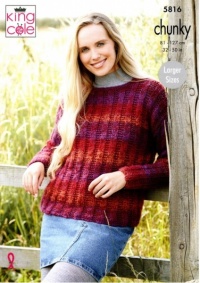 Knitting Pattern - King Cole 5816 - Autumn Chunky - Ladies Sweater and Tunic